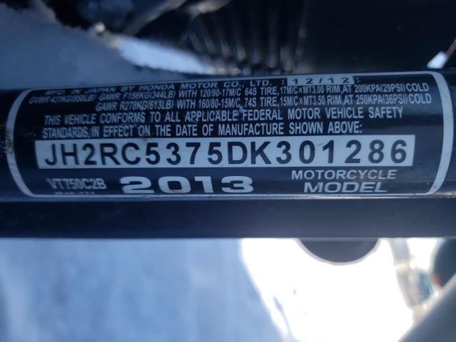 2013 HONDA VT750 C2B JH2RC5375DK301286