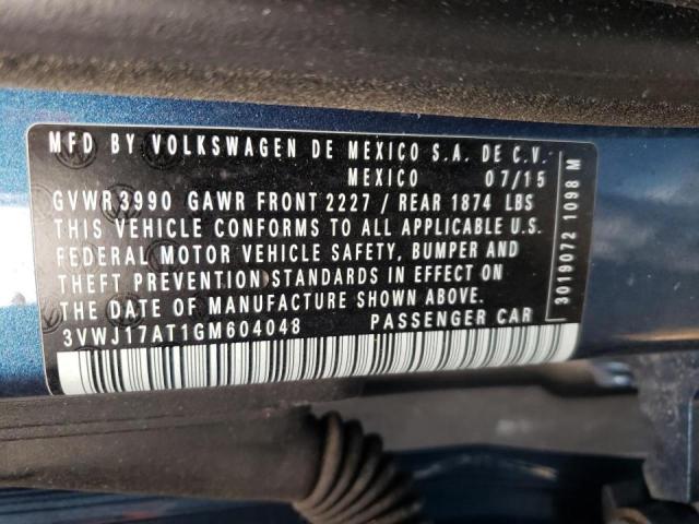 2016 VOLKSWAGEN BEETLE SE 3VWJ17AT1GM604048