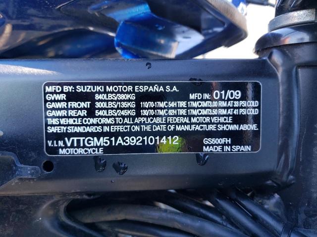 2009 SUZUKI GS500 VTTGM51A392101412