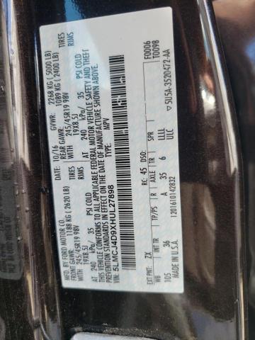 2017 LINCOLN MKC BLACK 5LMCJ4D9XHUL27898