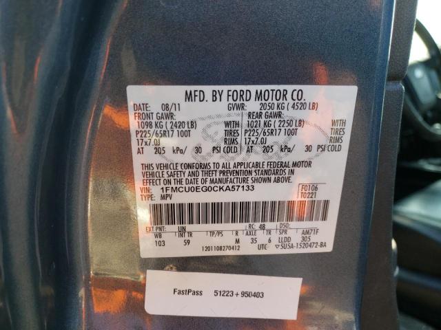 1FMCU0EG0CKA57133 Ford Escape Lim 2012. Фото: 9