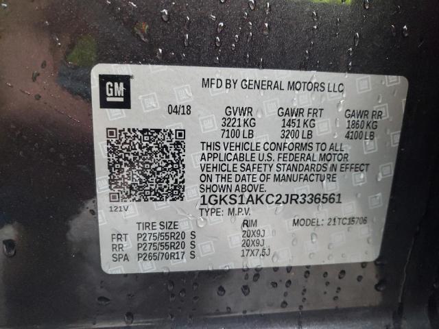 2018 GMC YUKON SLE 1GKS1AKC2JR336561