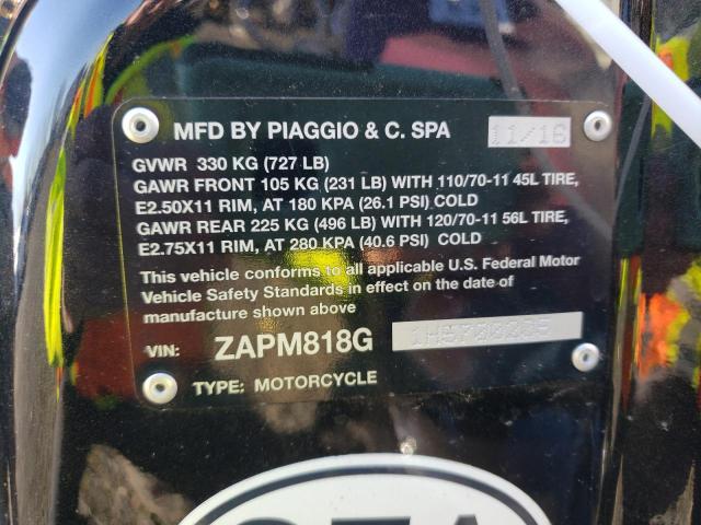 2017 VESPA SPRINT 150 ZAPM818G1H5700205
