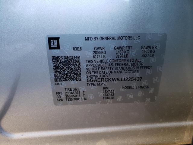 2018 BUICK ENCLAVE PR 5GAERCKW6JJ225437