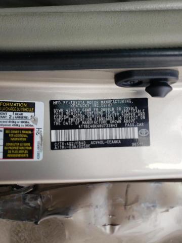 4T1BE46K48U733842 Toyota Camry Ce 2008. Фото: 9