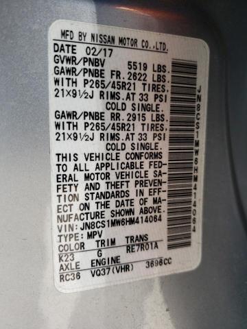 2017 INFINITI QX70 JN8CS1MW6HM414064