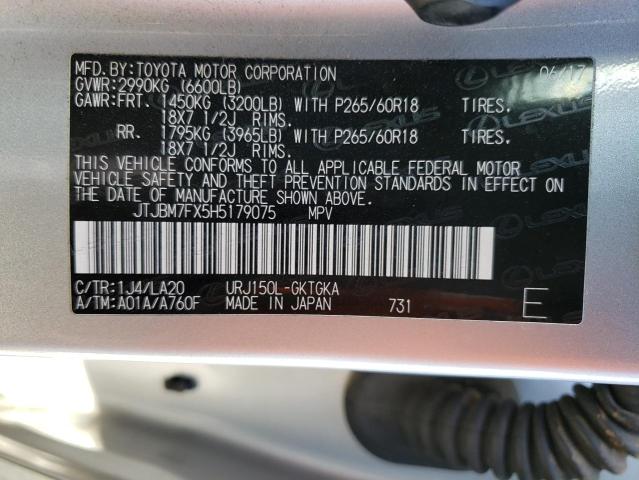 2017 LEXUS GX 460 JTJBM7FX5H5179075