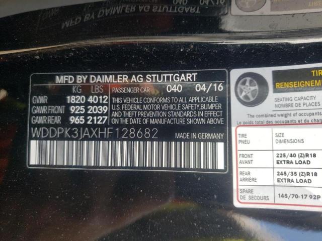 2017 MERCEDES-BENZ SLC 300 WDDPK3JAXHF128682