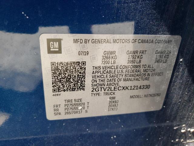 2019 GMC SIERRA LIM 2GTV2LECXK1214330