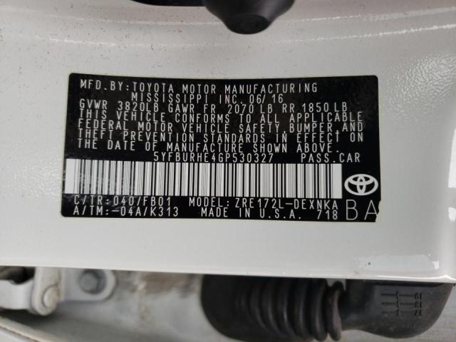 2016 TOYOTA COROLLA L - 5YFBURHE4GP530327