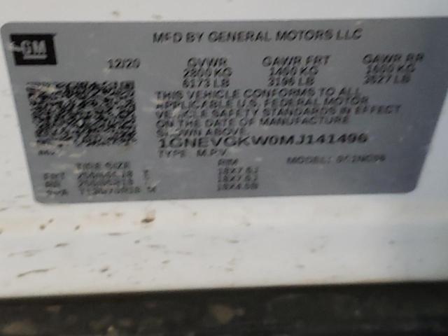 2021 CHEVROLET TRAVERSE L 1GNEVGKW0MJ141496