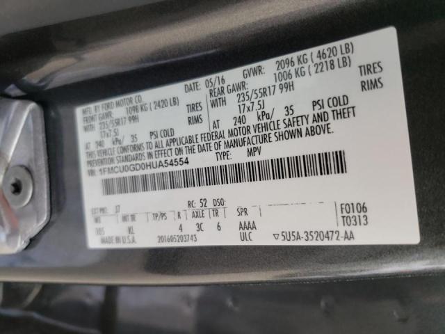 2017 FORD ESCAPE SE 1FMCU0GD0HUA54554