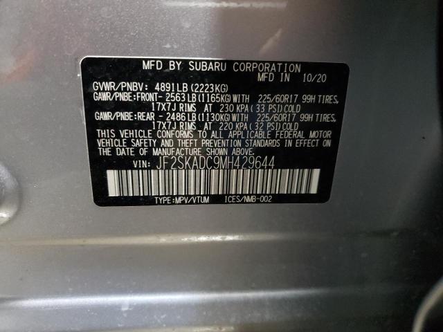 2021 SUBARU FORESTER JF2SKADC9MH429644