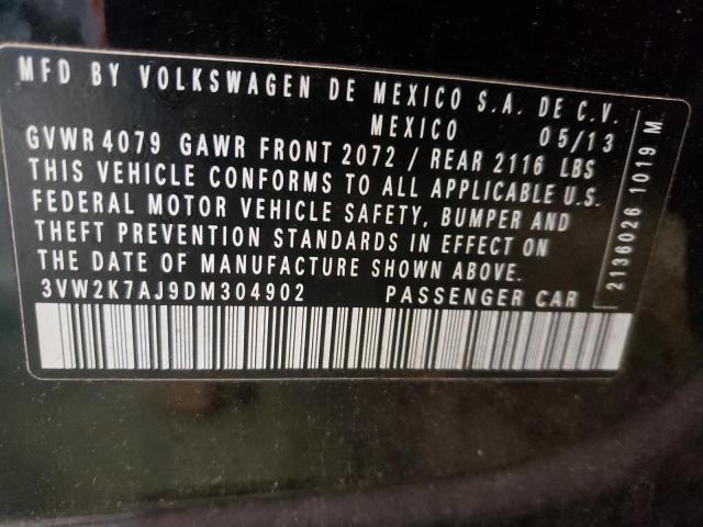 2013 VOLKSWAGEN JETTA BASE - 3VW2K7AJ9DM304902