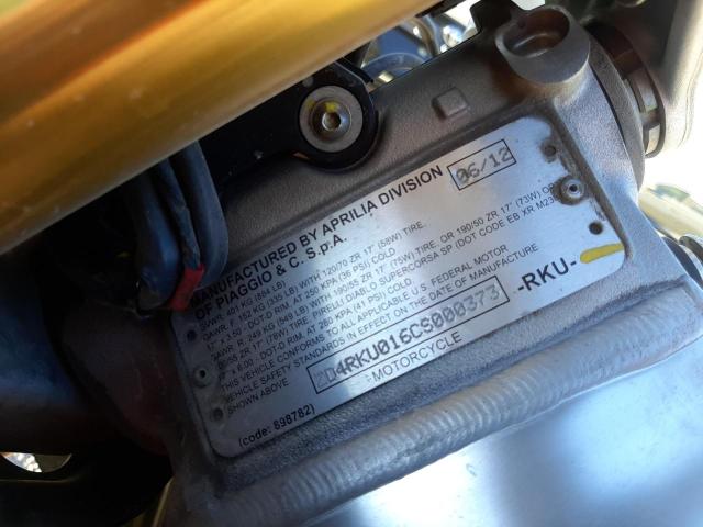 2012 APRILIA RSV4 R ZD4RKU016CS000373