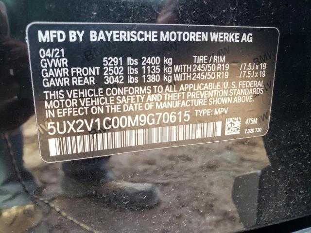 2021 BMW X4 XDRIVE3 5UX2V1C00M9G70615
