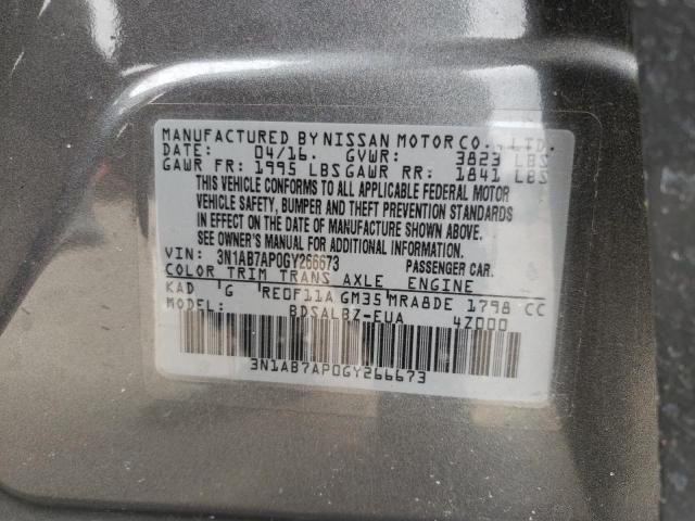 2016 NISSAN SENTRA S 3N1AB7AP0GY266673
