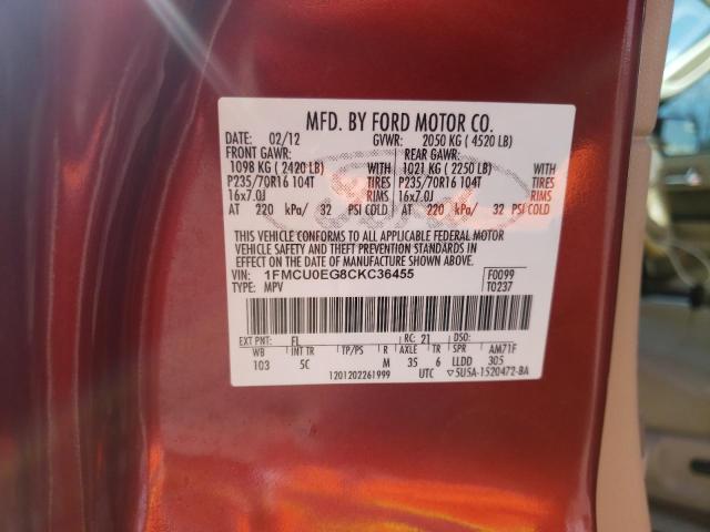 2012 FORD ESCAPE LIM - 1FMCU0EG8CKC36455