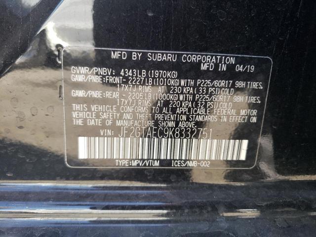 JF2GTAEC9K8332751 Subaru Crosstrek 2019. Фото: 9