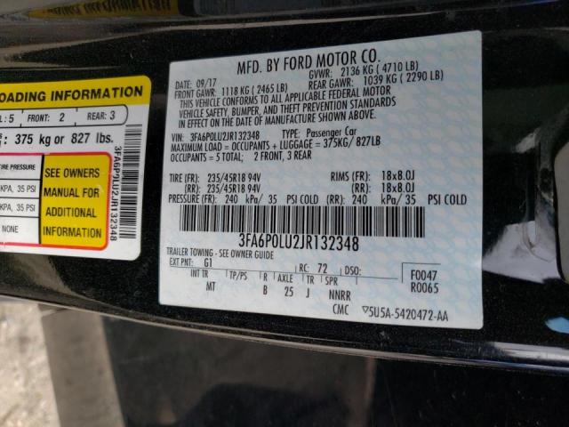 3FA6P0LU2JR132348 Ford Fusion Se 2018. Фото: 9