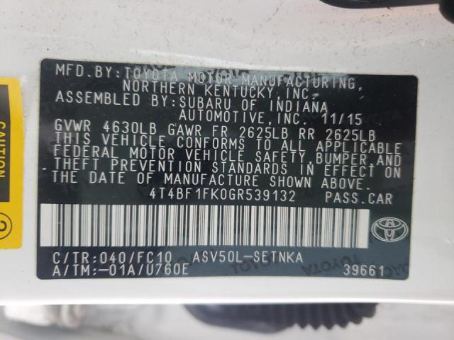 2016 TOYOTA CAMRY LE - 4T4BF1FK0GR539132