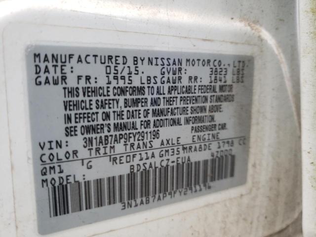 2015 NISSAN SENTRA S - 3N1AB7AP9FY291196