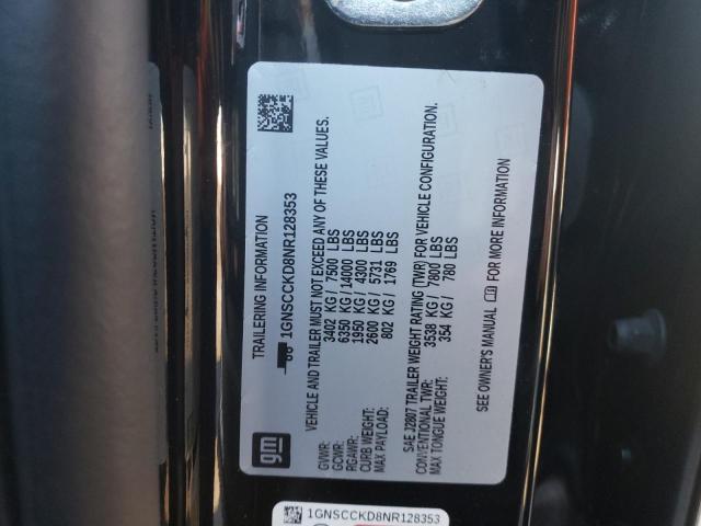 2022 CHEVROLET SUBURAN 1GNSCCKD8NR128353