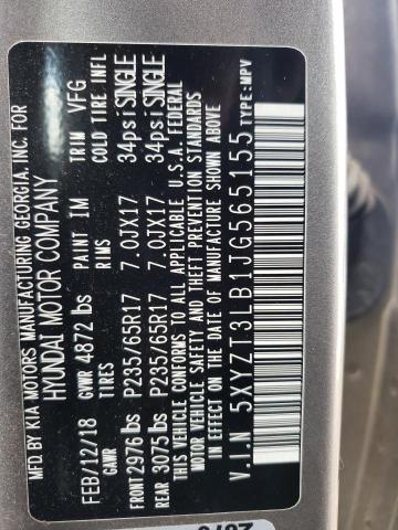 5XYZT3LB1JG565155 Hyundai Santa Fe S 2018. Фото: 9
