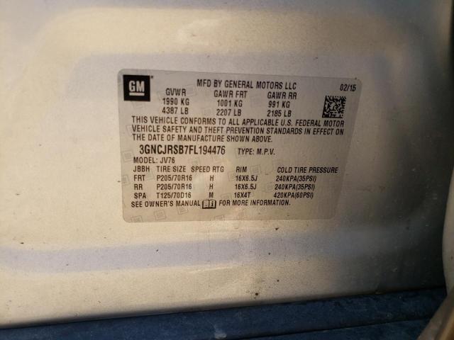 2015 CHEVROLET TRAX 1LT 3GNCJRSB7FL194476