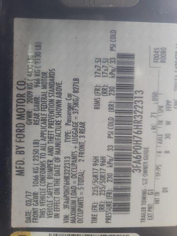 2017 FORD FUSION SE 3FA6P0H76HR322313