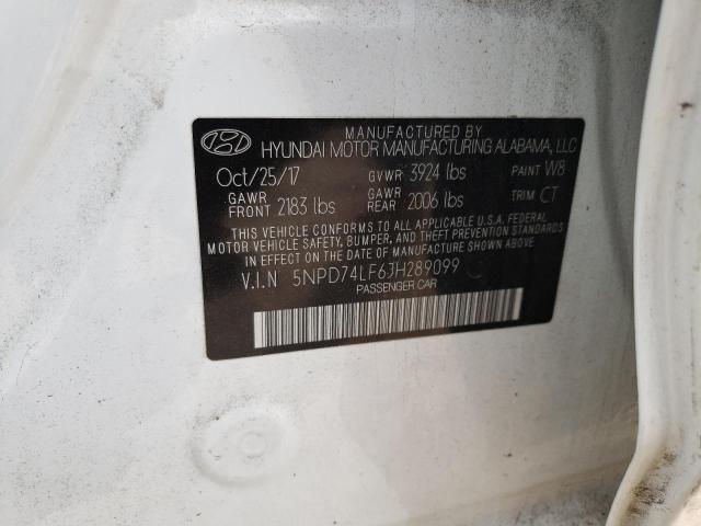2018 HYUNDAI ELANTRA SE 5NPD74LF6JH289099