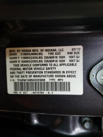 2017 HONDA CR-V EXL - 7FARW1H85HE023068