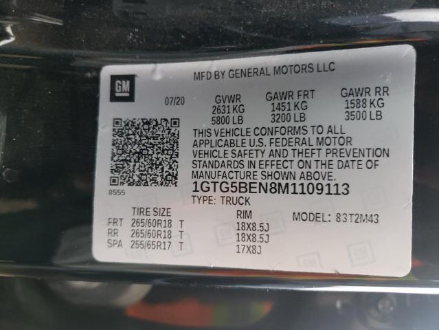 2021 GMC CANYON ELE 1GTG5BEN8M1109113