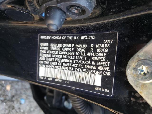 SHHFK7H53JU201163 Honda Civic Ex 2018. Фото: 9