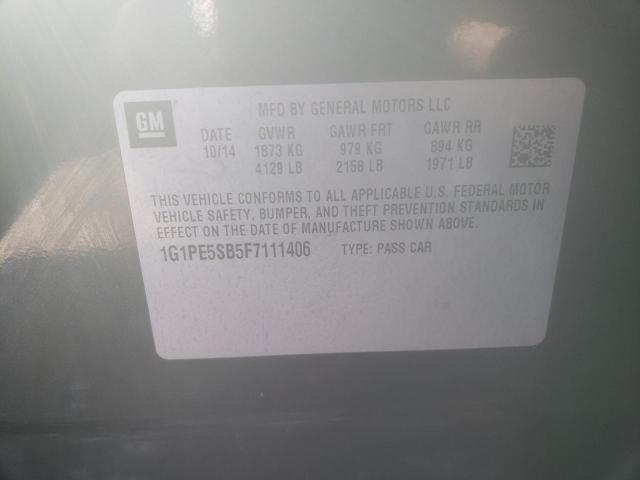 1G1PE5SB5F7111406 Chevrolet Cruze Lt 2015. Фото: 9