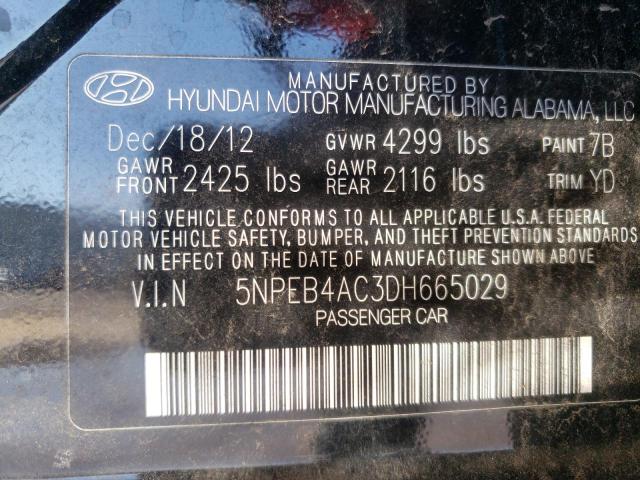 5NPEB4AC3DH665029 Hyundai Sonata Gls 2013. Фото: 9