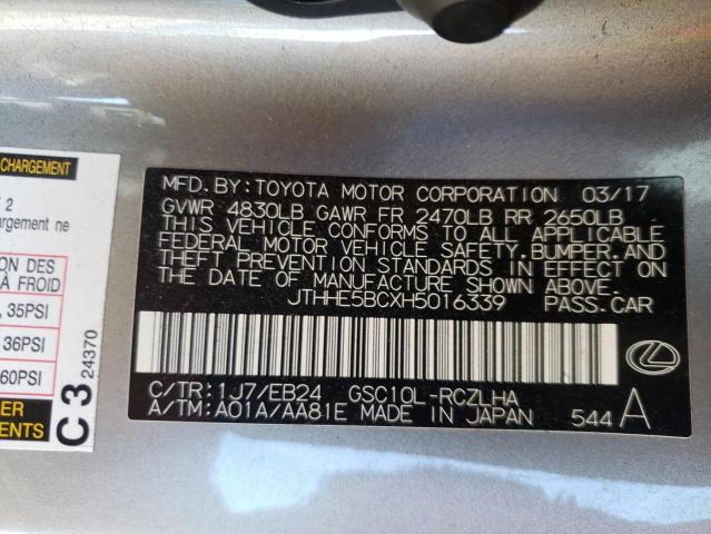 2017 LEXUS RC 350 JTHHE5BCXH5016339