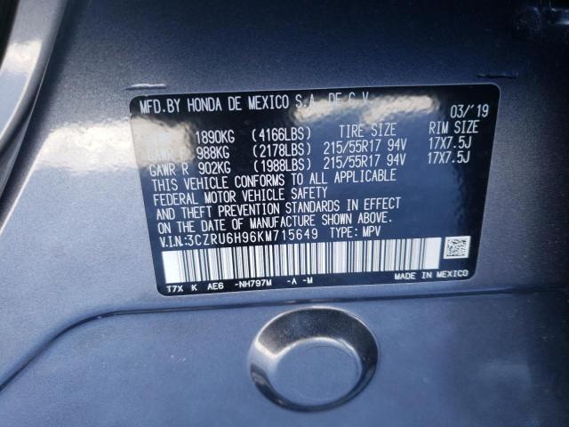 2019 HONDA HR-V TOURI 3CZRU6H96KM715649