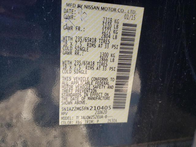 5N1AZ2MG5FN210405 Nissan Murano S 2015. Фото: 9