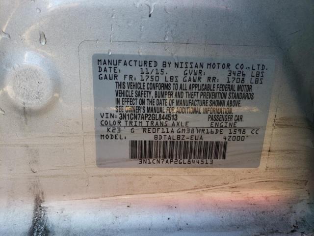2016 NISSAN VERSA S - 3N1CN7AP2GL844513