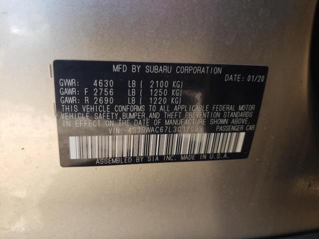 2020 SUBARU LEGACY PRE 4S3BWAC67L3017099