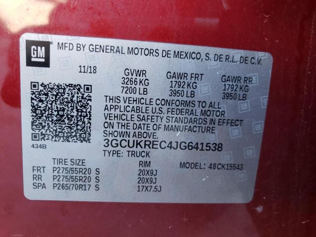 2018 CHEVROLET SILVRDO LT 3GCUKREC4JG641538