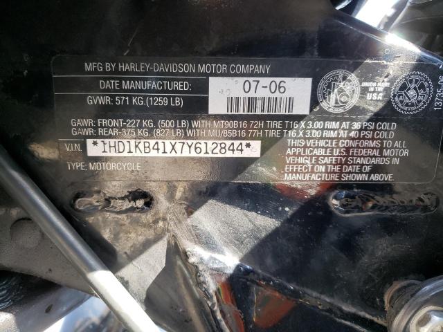 2007 HARLEY-DAVIDSON FLHX 1HD1KB41X7Y612844