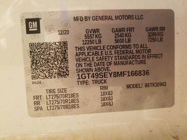 2021 GMC SIERRA K35 1GT49SEY8MF166836