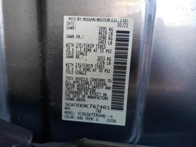 2021 NISSAN ROGUE SL 5N1AT3CB1MC767401