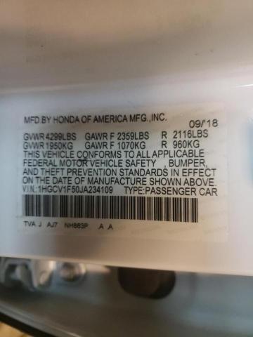2018 HONDA ACCORD EXL - 1HGCV1F50JA234109