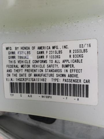2016 HONDA ACCORD EX 1HGCR2F07GA151462