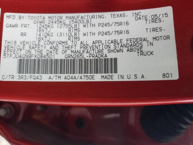 2015 TOYOTA TACOMA DOU 5TFJU4GN9FX084501