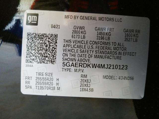 2021 BUICK ENCLAVE AV 5GAERDKW4MJ210123