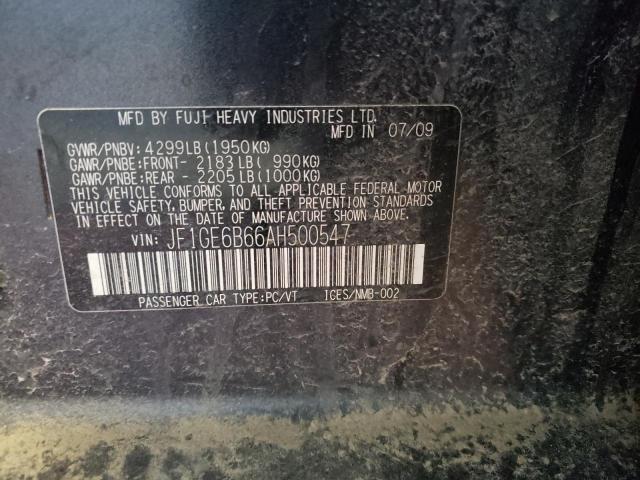 2010 SUBARU IMPREZA 2. - JF1GE6B66AH500547